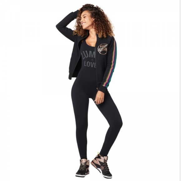 COPY - Zumba Wear Zumba Glam Open Back Black Bodysuit  in L Lovely - Picture 5 of 13